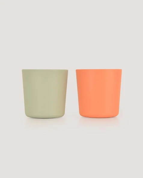 Mini Bebek Bardakları 2'li  Peach - Sage Green