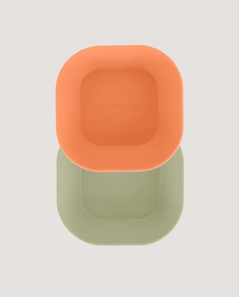 2'li Kare Kase Sage Green-Peach - 5