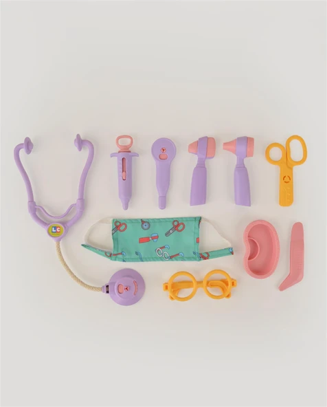 Lila Doktor Seti ve Çocuk Kostümü - Resim 2