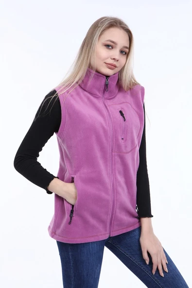 Store Kadın Polar Yelek Tam Fermuarlı Outdoor Spor Yelek 3cepli - 6