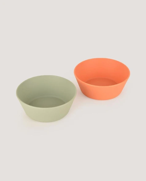 2'li Yuvarlak Kase Sage Green-Peach - 2