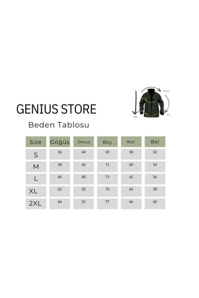 Store Erkek Softshell Spor Mont Içi Polarlı Su Ve Rüzgar Geçirmez Cepli Outdoor Combat Mont - 4
