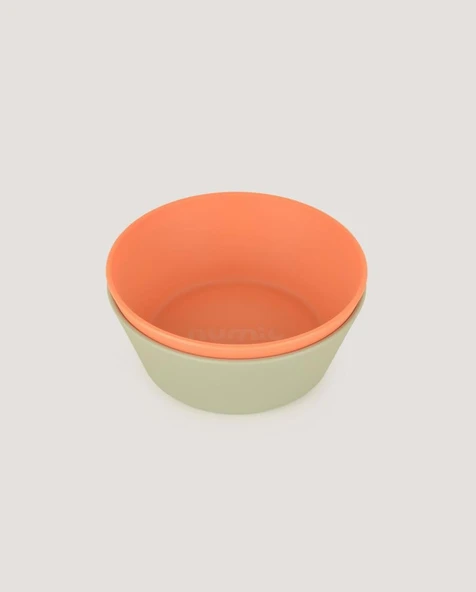 Let's Be Child 2'li Yuvarlak Kase Sage Green-Peach