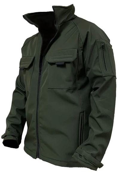 Store Erkek Softshell Spor Mont Içi Polarlı Su Ve Rüzgar Geçirmez Cepli Outdoor Combat Mont - 6