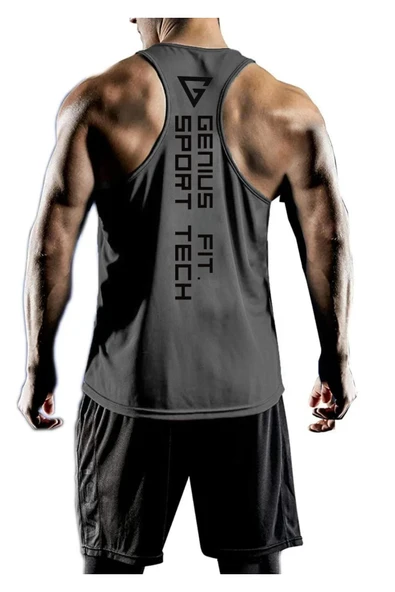 Erkek Dry Fit Y-back Gym Fitness Sporcu Atleti Genıus-fıt - 4