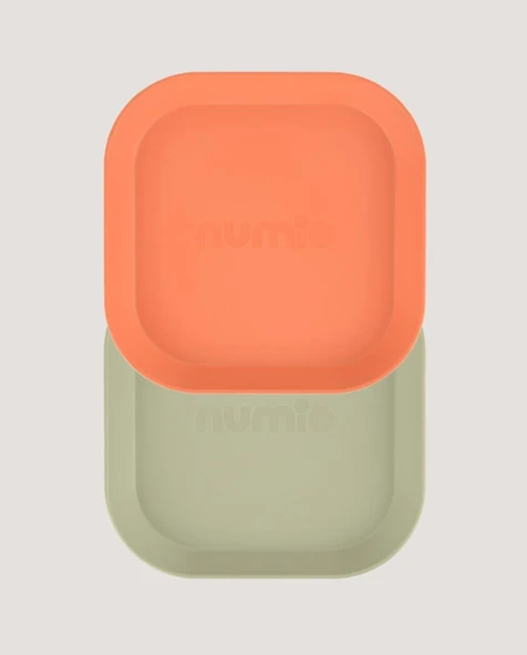 Kare Bebek Mama Tabağı 2'li Sage Green - Peach - 8
