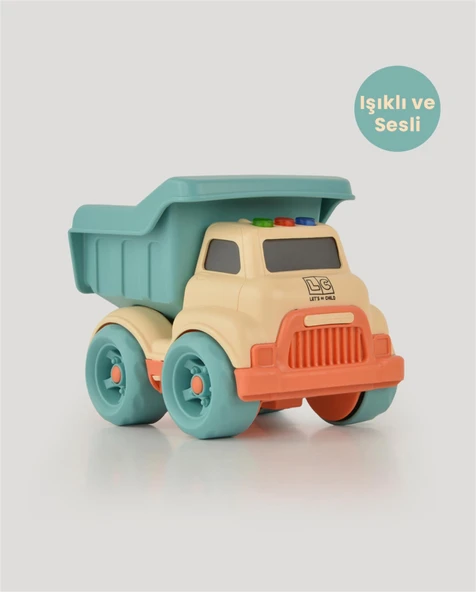 Bej Sesli ve Işıklı Minik Kamyon - 1
