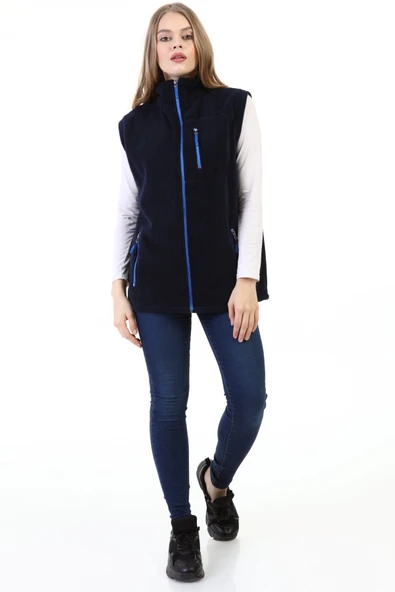 Store Kadın Polar Yelek Tam Fermuarlı Outdoor Spor Yelek 3cepli - 12