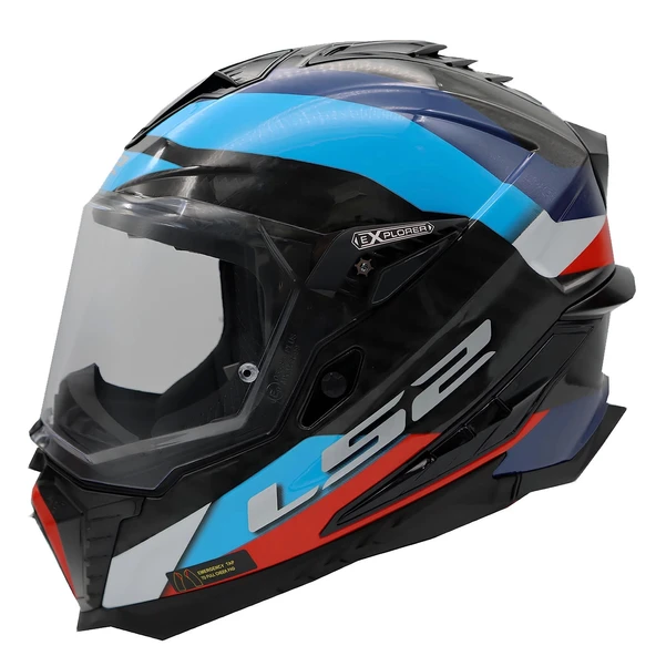 LS2 EXPLORER C KARBON FRONTIER SİYAH-MAVİ KASK - 7
