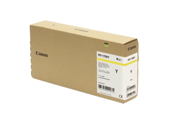 Feyza Bilişim Canon PFI-1700 Y (Yellow) Sarı Plotter Orijinal Mürekkep Kartuş 700 ml. (0778C001) - 1