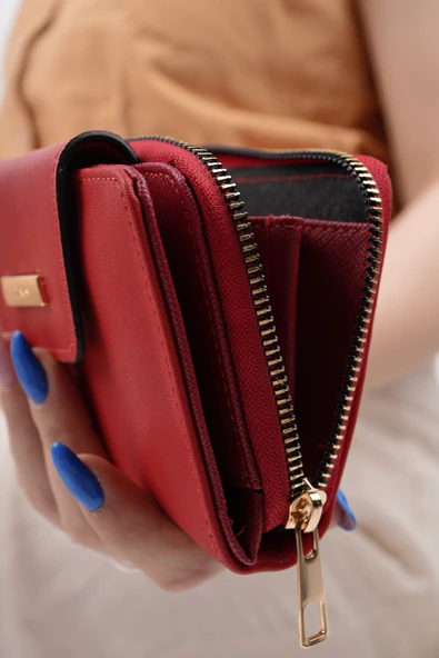 Muggo LUKA Bozuk & Kağıt Para Bölmeli Fermuarlı Kartlık Kadın Cüzdan - 8