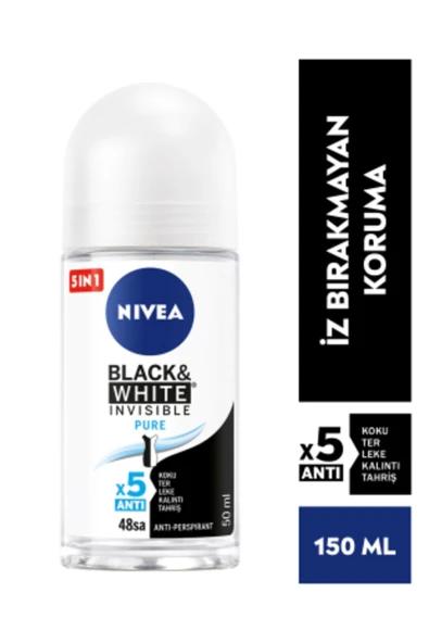 Nivea Invisible For Black & White Roll- On Pure 50 ml - 2