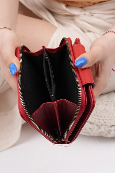 Muggo LUKA Bozuk & Kağıt Para Bölmeli Fermuarlı Kartlık Kadın Cüzdan - 9