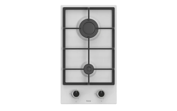 Ferre LN153 Beyaz Emaye Ankastre Ocak (DÖKÜM IZGARA) ürün görseli 1