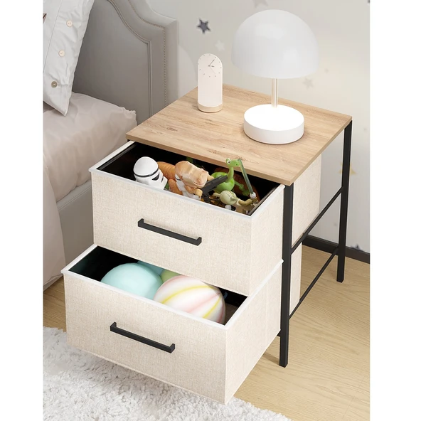 Çocuk Dolap Komodin 2 Çekmeceli Sehpa Çam 1592 - 3