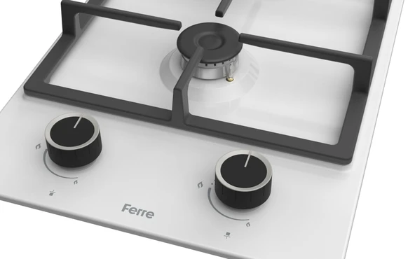 Ferre LN153 Beyaz Emaye Ankastre Ocak (DÖKÜM IZGARA) - Resim 3