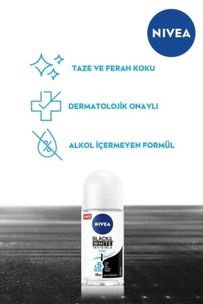 Nivea Invisible For Black & White Roll- On Pure 50 ml - 4