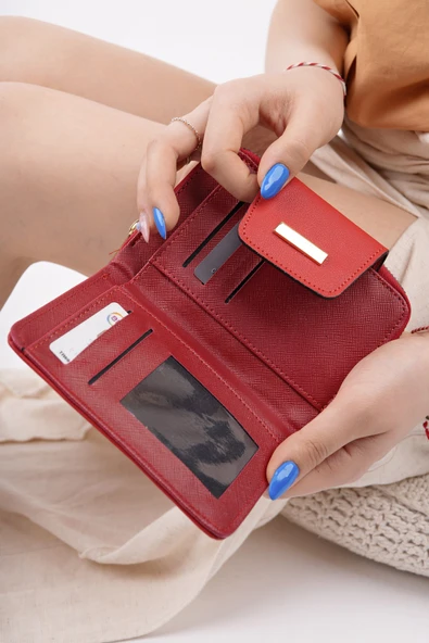 Muggo LUKA Bozuk & Kağıt Para Bölmeli Fermuarlı Kartlık Kadın Cüzdan - 11