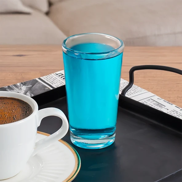Porsima Glass 6591 Meşrubat Kahve Yanı Bardağı Sunumluk 6 Adet 100cc Shot Bardak - 4
