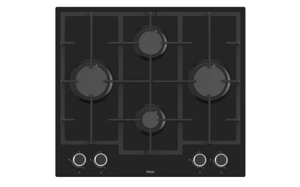 Ferre LN385 Siyah Cam Ankastre Ocak (DÖKÜM IZGARA) ürün görseli 1