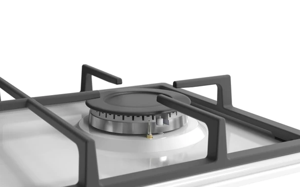 Ferre LN153 Beyaz Emaye Ankastre Ocak (DÖKÜM IZGARA) - Resim 2