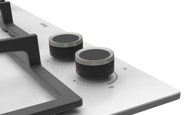 Ferre LN386 Beyaz Cam Ankastre Ocak (DÖKÜM IZGARA) - Resim 3