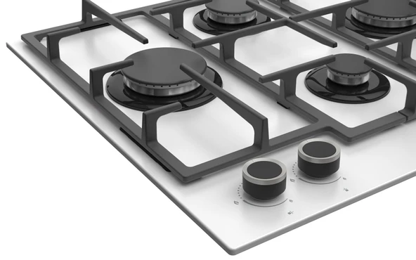 Ferre LN386 Beyaz Cam Ankastre Ocak (DÖKÜM IZGARA) - Resim 2