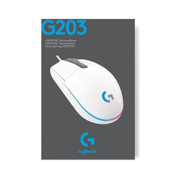 1.2508.9589 Logitech G G203 Lightsync Oyuncu Mouse Beyaz - 4