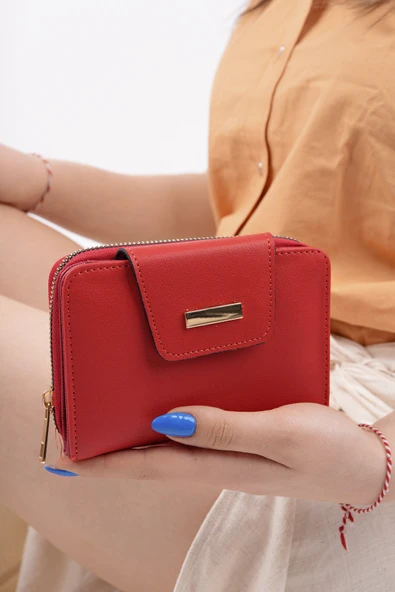 Muggo LUKA Bozuk & Kağıt Para Bölmeli Fermuarlı Kartlık Kadın Cüzdan - 7