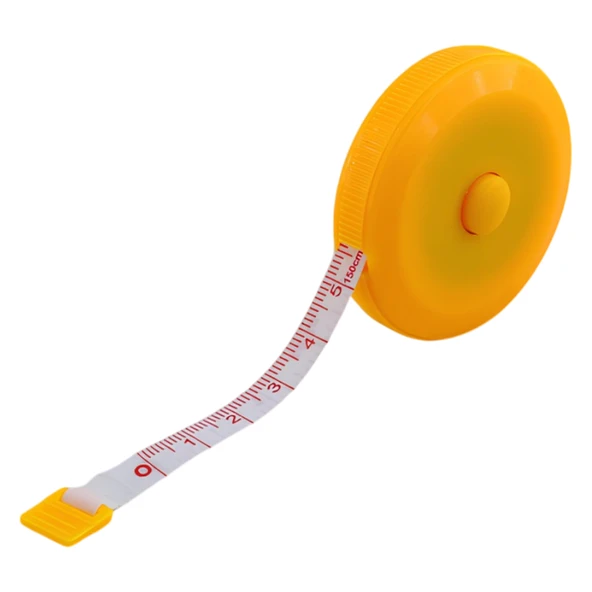Basmalı Otomatik Metre 150 cm Mezura Makaralı Ölçüm Terzi Mezurası 1,5 Metre Diyetisyen Bel Bandı - 5