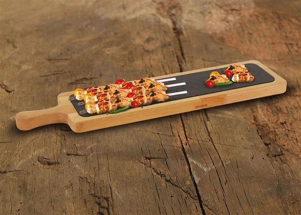 Lava Servis Ahşabı Dikdörtgen Döküm Plaka 60 X 15 Cm - 3
