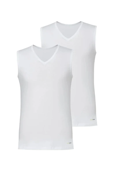 BLACKSPADE ERKEK KOLSUZ V YAKA T-SHİRT 2'Lİ PAKET 9677 - 2