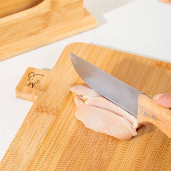 Porsima 16668 Piero Bambu 3'lü Standlı Kesme Tahtası Kesim Panosu - Resim 4