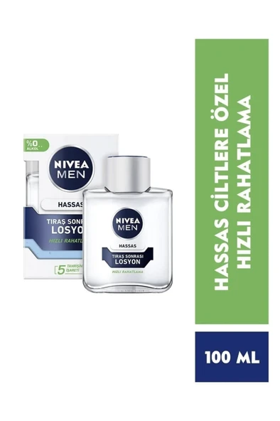 NIVEA MEN Erkek Hassas Ciltler Tıraş Sonrası Losyon 100ml, Hızlı Rahatlama, Yatıştırıcı, Tahriş Önleyici ürün görseli