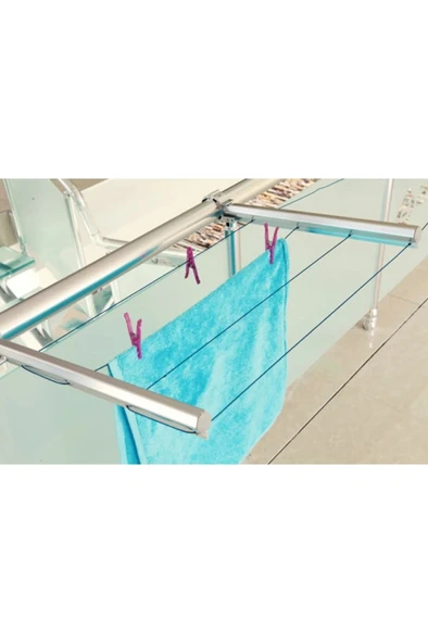 Alüminyum Balkon Çamaşırlık Kurutmalık Çamaşır Askısı (İP HEDİYELİ) CK-0123 - 2