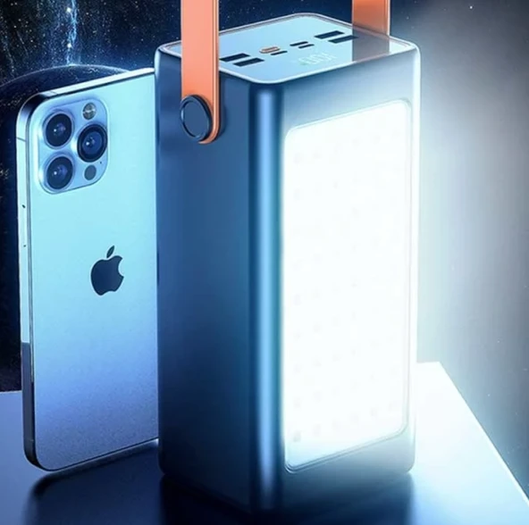 70,000Mah Kablolu Dijital Göstergeli Gerçek 70.000 Mah Garantili Işıklı Kamp İçi Uygun powerbank - 4