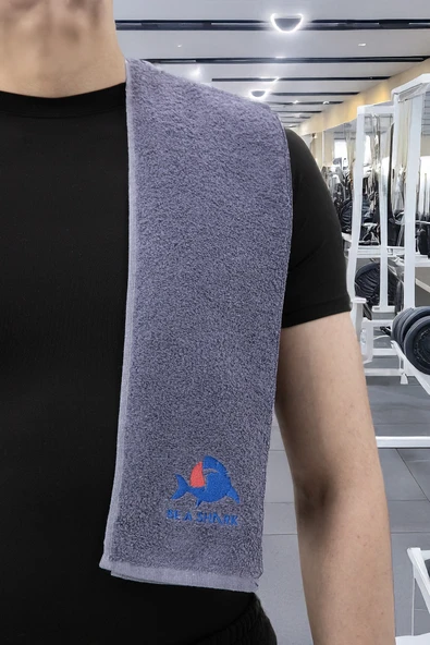 Sporcu Antrenman Havlusu Gym Fitness Plates Boks Tenis Spor Havlusu 105x30 Cm - Antrasit - 2