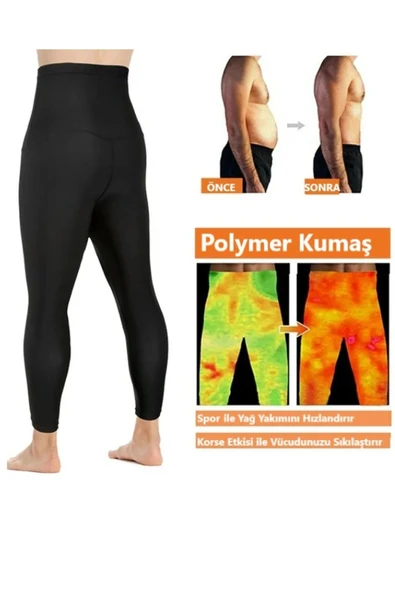 Sauna-Tayt Iki Beden Incelten Vücut Şekillendiren Zayıflatan Yağ Yakan Beli Agraflı Korse Tayt - 2