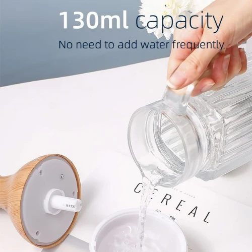 Şık LED Işıklı, Tahta Desenli, Dekoratif Hava Nemlendirici ve Aromatik Buhar Difüzörü - 2