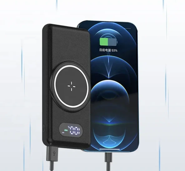 PW1 1XUSB PD 22.5W, Kablosuz 15W Micro, Type-C, Lightning Kablolu Hızlı Şarj 10,000mAh Powerbank - Resim 4