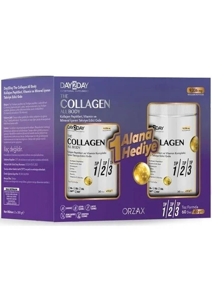 DAY2DAY Collagen All Body Tip 1-2-3 300 Gr -2 ADET - SKT:02/2028