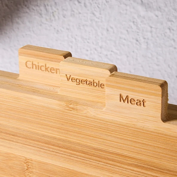 Porsima 16668 Piero Bambu 3'lü Standlı Kesme Tahtası Kesim Panosu - Resim 2