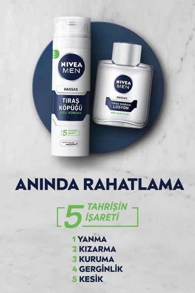 NIVEA MEN Erkek Hassas Ciltler Tıraş Sonrası Losyon 100ml, Hızlı Rahatlama, Yatıştırıcı, Tahriş Önleyici - Resim 4