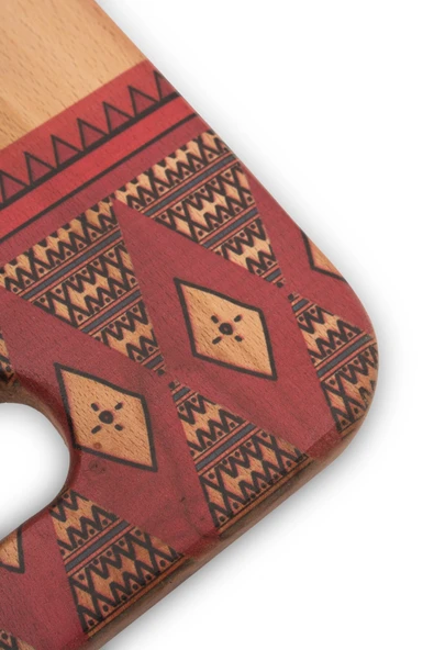 Yekpare Masif Ahşap Sunum Tahtası Kesme Tahtası Desenli Kayın Large - 2