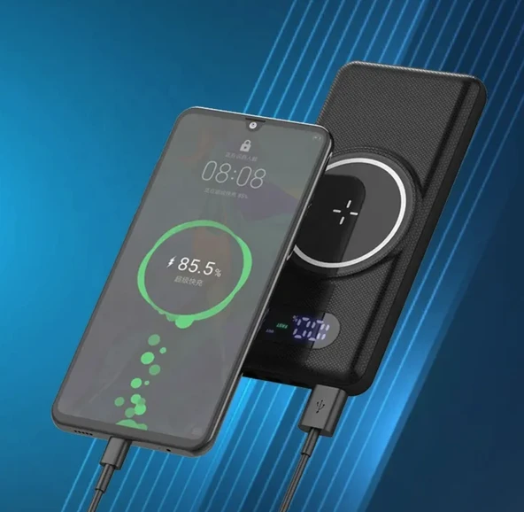 PW1 1XUSB PD 22.5W, Kablosuz 15W Micro, Type-C, Lightning Kablolu Hızlı Şarj 10,000mAh Powerbank - Resim 5