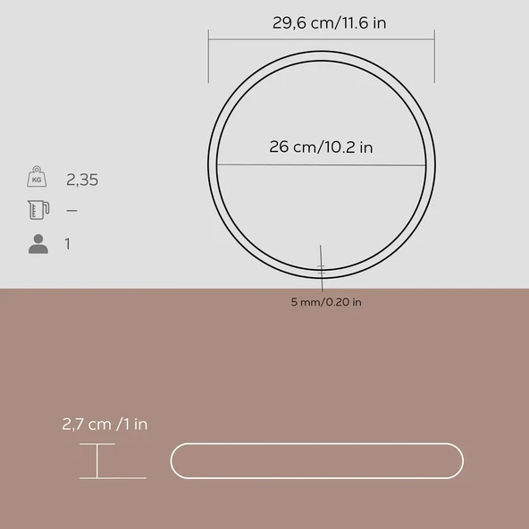 Lava Sıcak Servis Plaka Yuvarlak Ahşap Stand 26 Cm - Resim 3