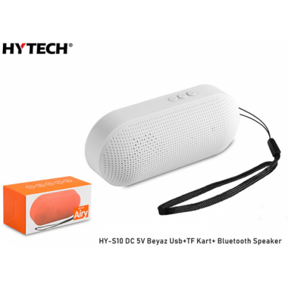 HYTECH HY-S10 Beyaz Usb+TF Kart Destekli DC 5V, Bluetooth Speaker