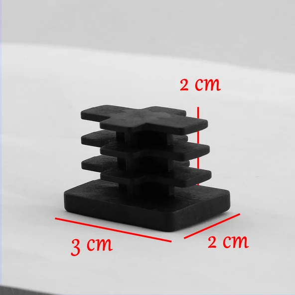Sandalye Masa Sehpa Ayak Tapası Tıpa Papuç Takoz Diktörtgen 20x30 mm Parke Zemin Koruyucu 12 Adet - Resim 2