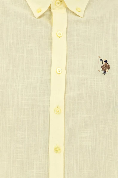 Polo Erkek Pamuklu Sarı Polo Yaka Gömlek 1570086 - 3