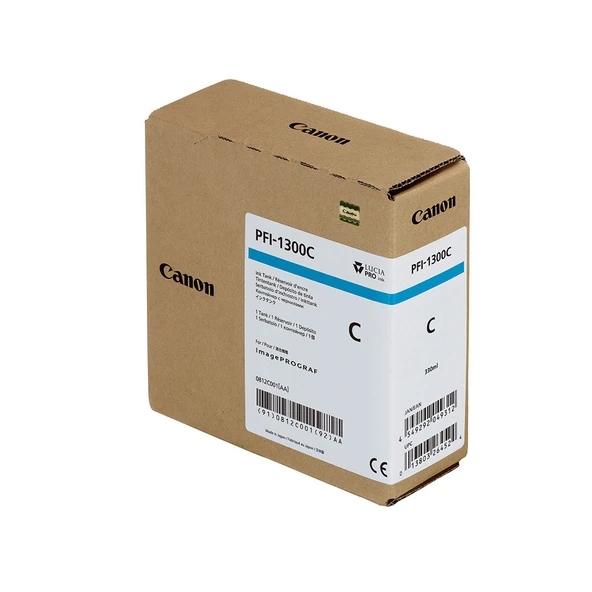Feyza Bilişim Canon PFI-1300 C (Cyan) Mavi Plotter Orijinal Mürekkep Kartuş 330 ml. (0812C001)